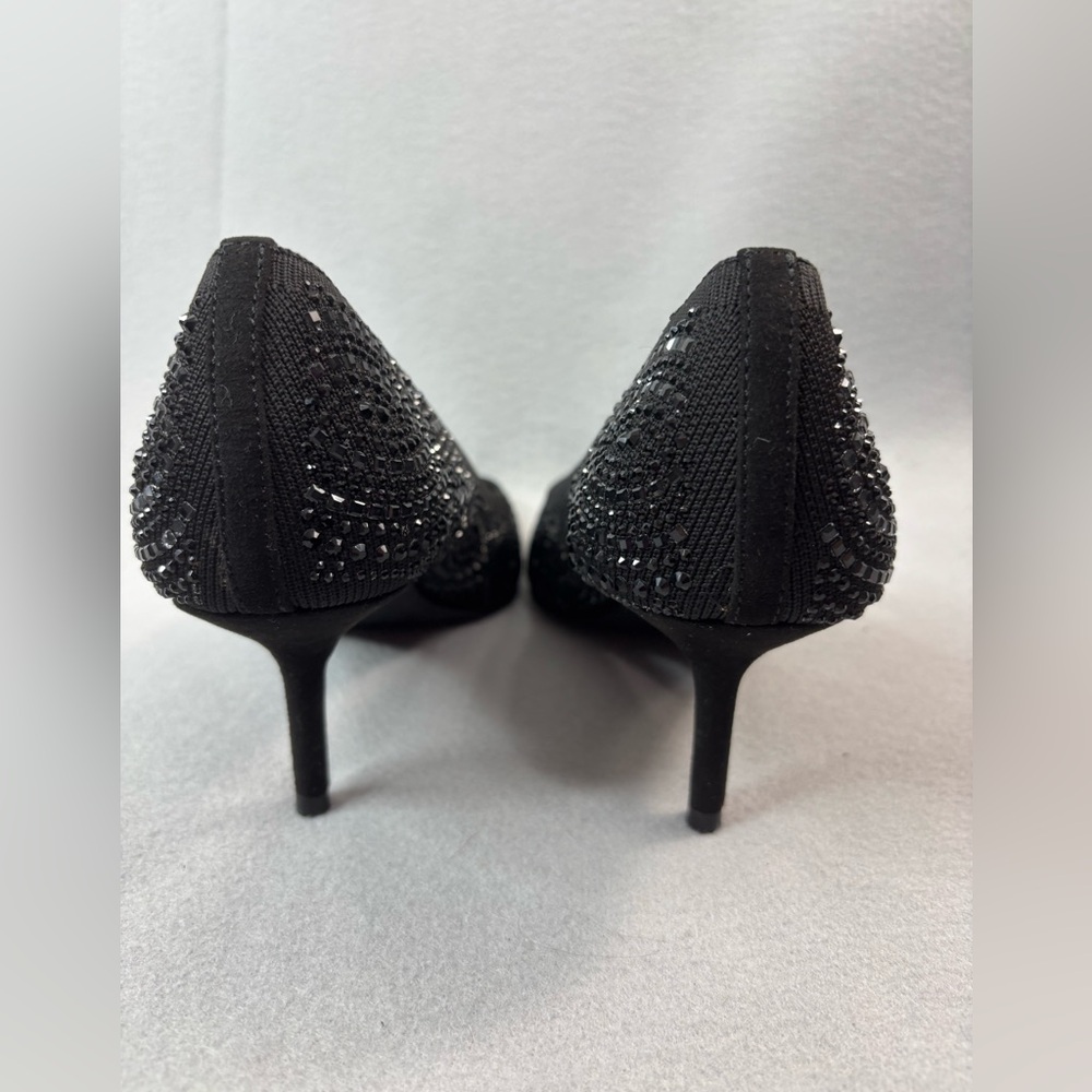 Thalia Sodi HEATHERE 7 Black Granite Glitter Evening Pumps Heels Shoes - Picture 5 of 9